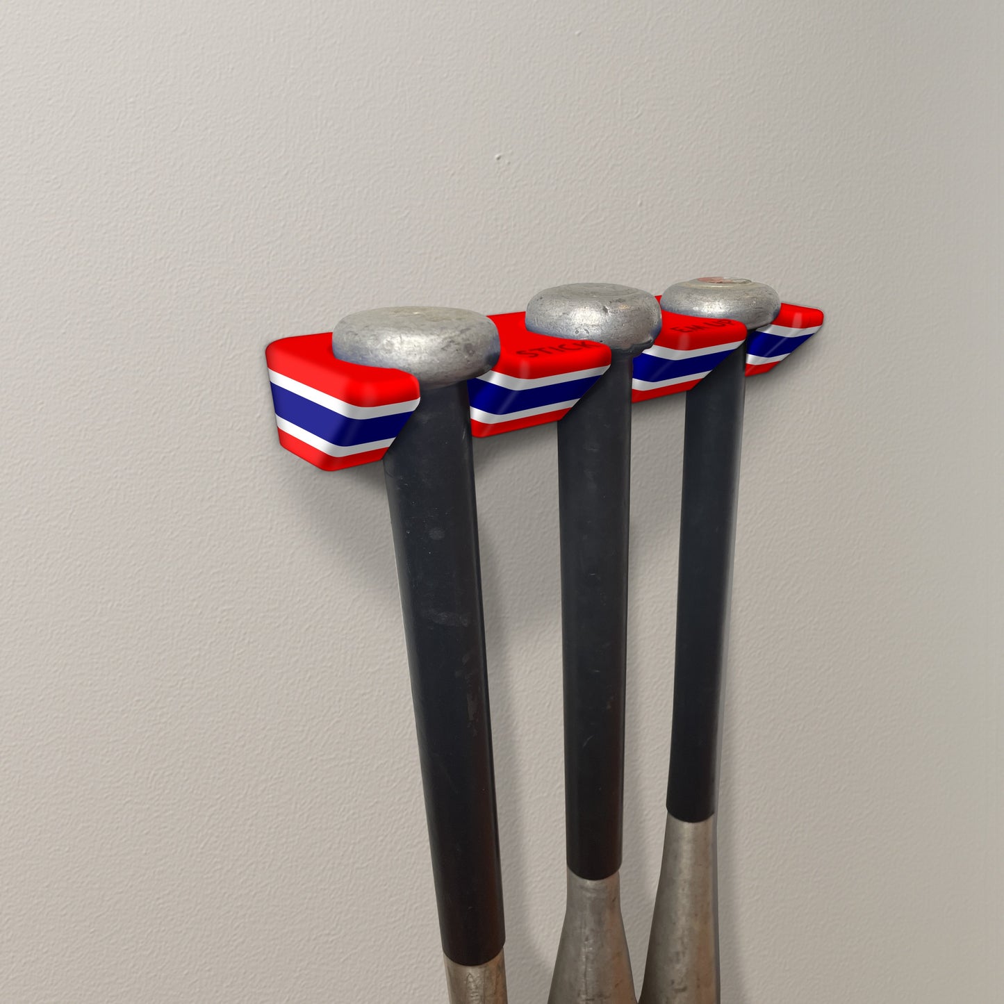 Stick Em Up™ Triple Bat Holder – Wall-Mounted – Tri-Color