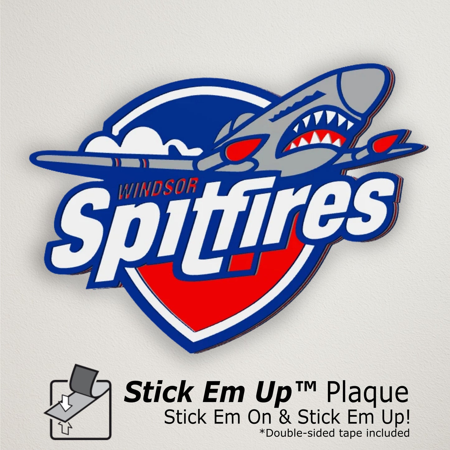 Winsdor JR. Spitfires Stick Em Up™ Hockey Stick Display Mount – Tri-Color – 2-Piece System