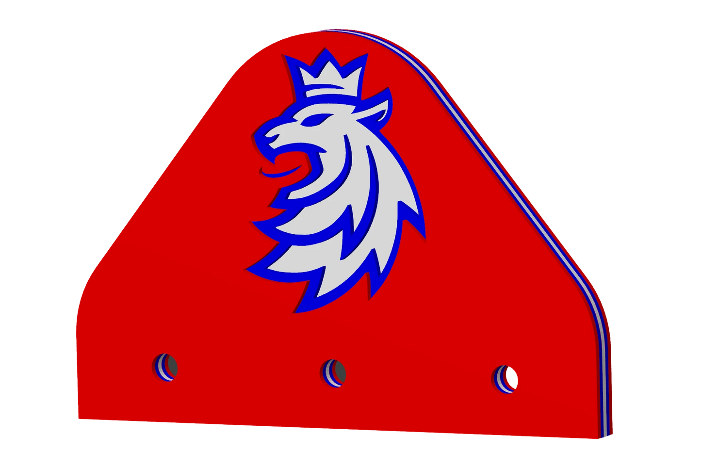 Stick Em Up Backing - Czechia - Czech Republic - Red White Blue - Isometric View