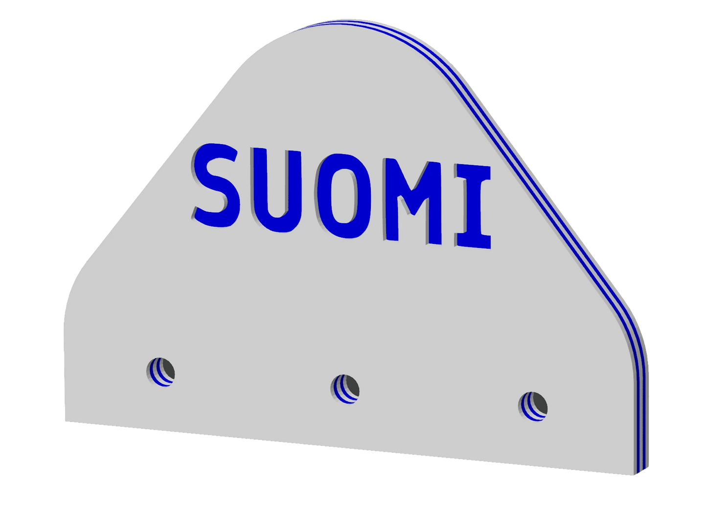 Stick Em Up Backing - Finland - Suomi - White Blue White - Isometric View
