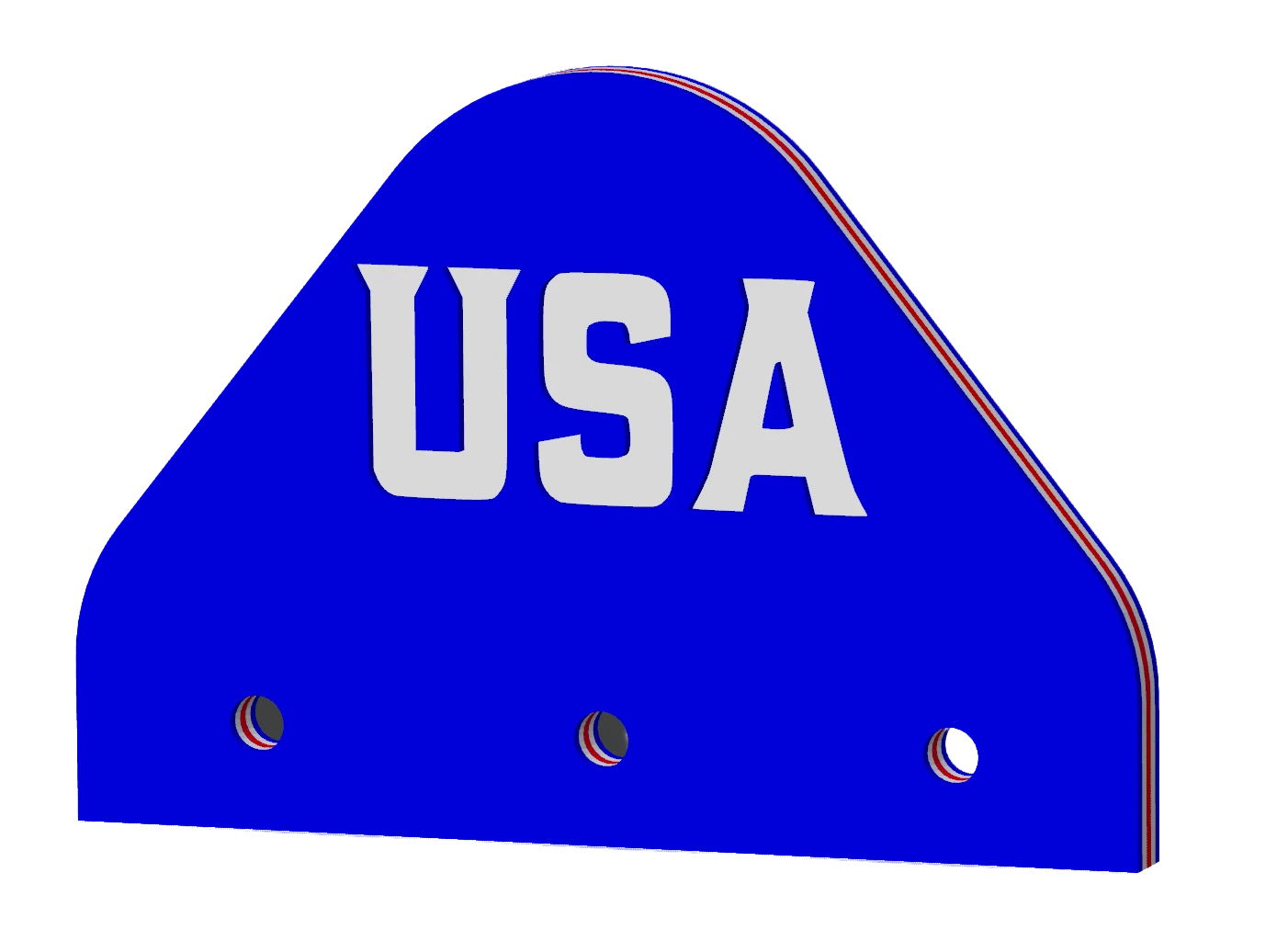 Stick Em Up Backing - USA - United States - Blue White Red - Isometric View