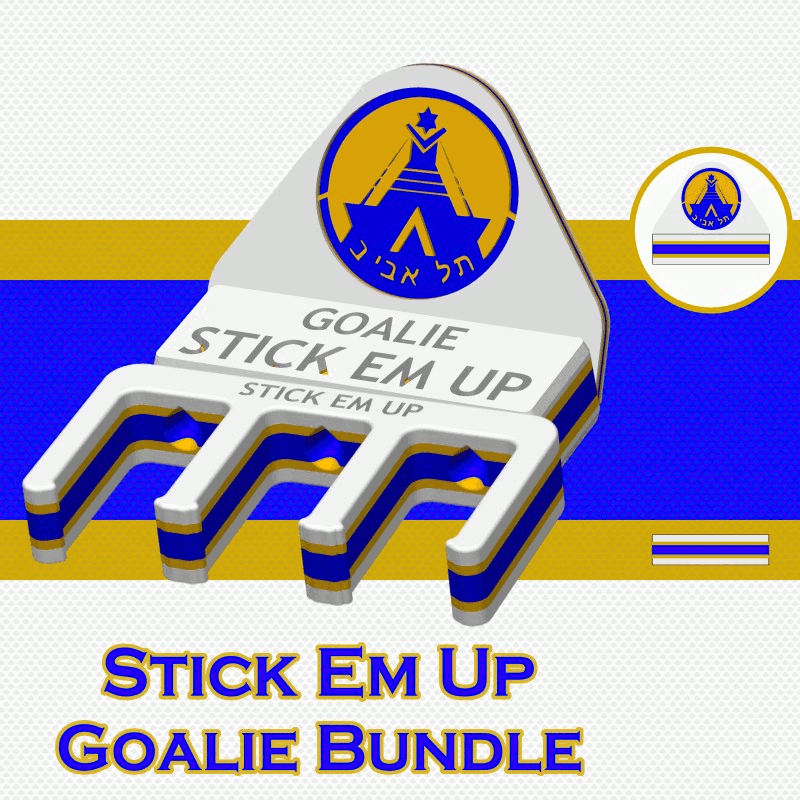 Tel Aviv Hockey Club Stick Em Up GIF - Goalie Bundle - White Gold Blue