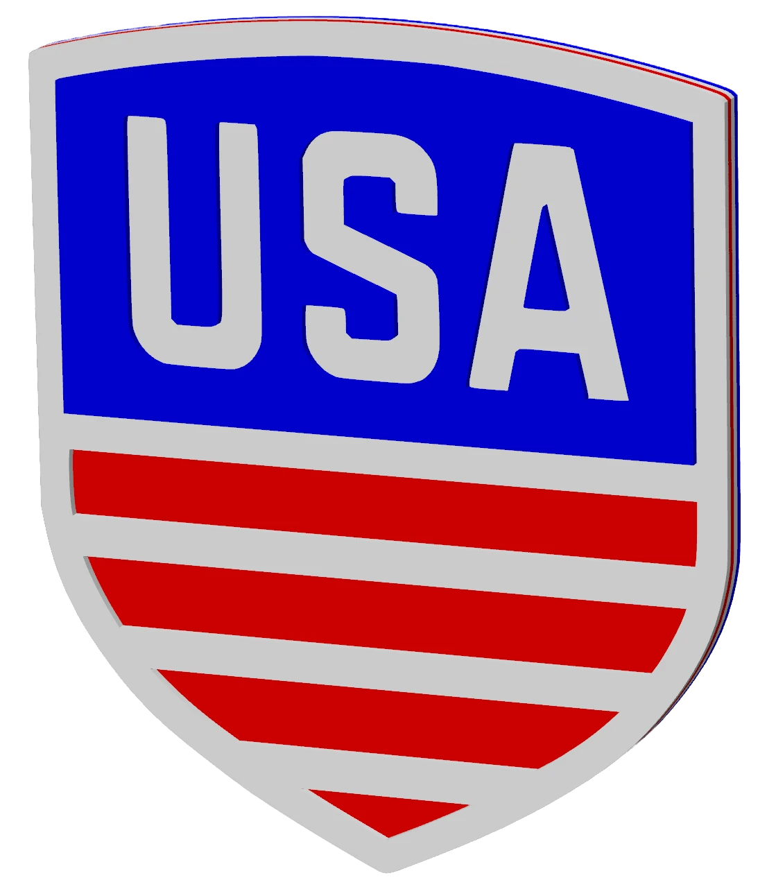 Stick Em Up Hockey Plaque of USA on a shield with a blue background and red and white stripes