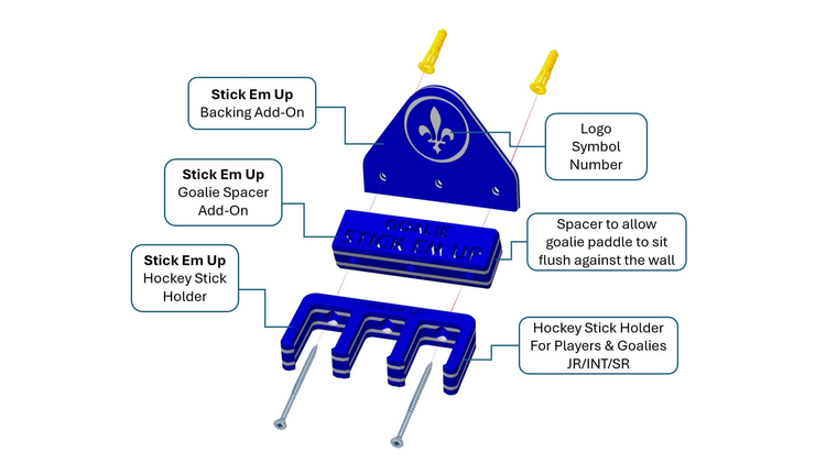 Stick Em Up Hockey Collection Assembly View