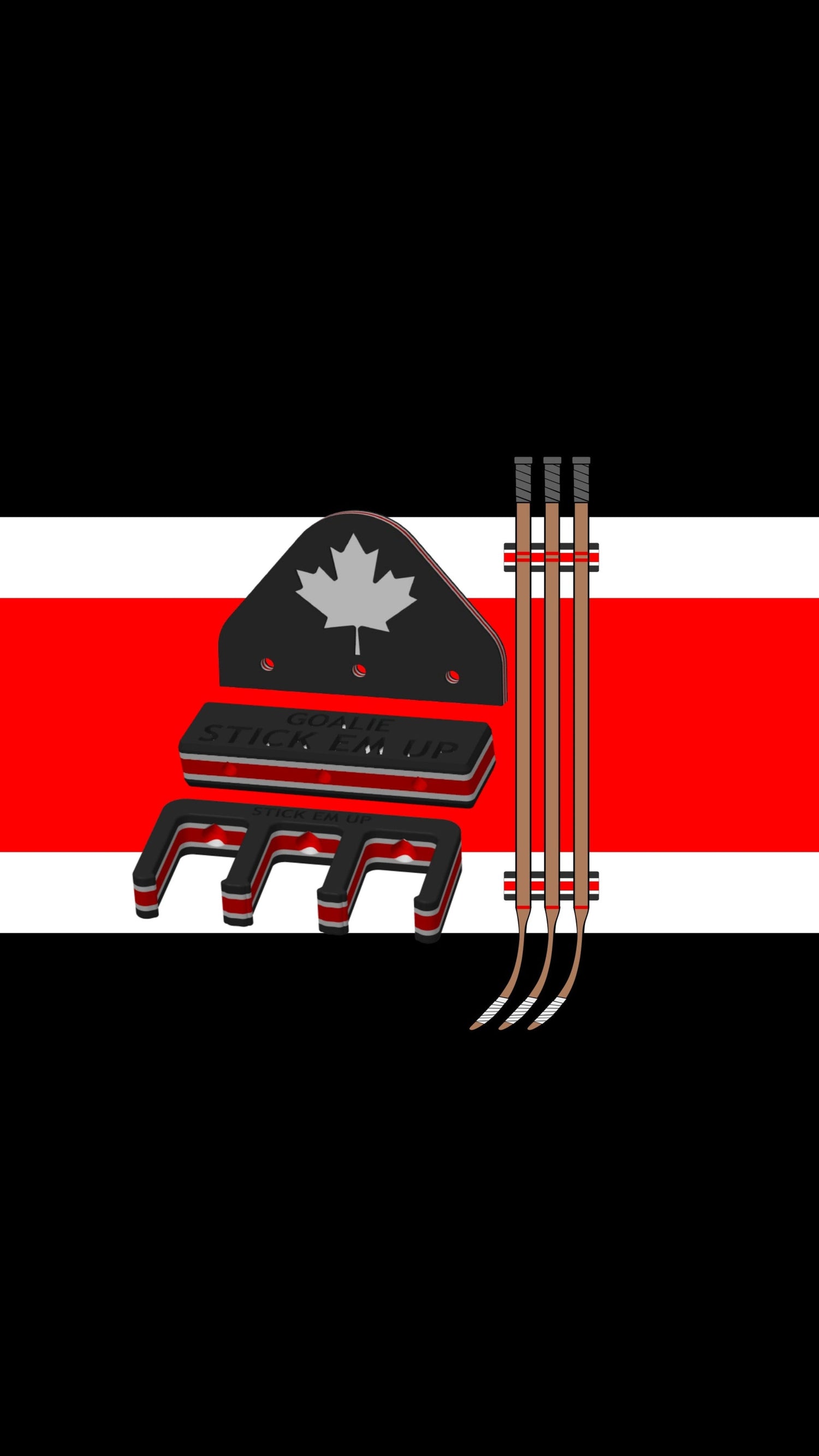 Stick Em Up Hockey Collection - Canada Theme - Black White Red