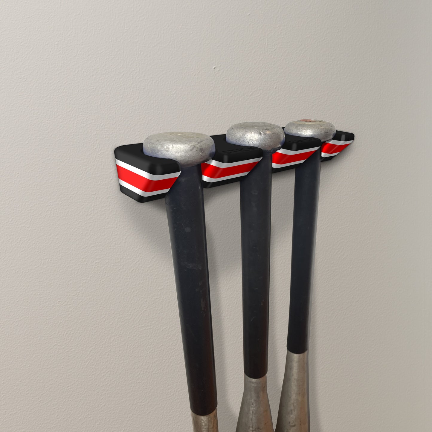 Stick Em Up™ Triple Bat Holder – Wall-Mounted – Tri-Color
