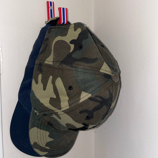 Cap Holder - Red White Blue - Isometric View - Wall Mounted