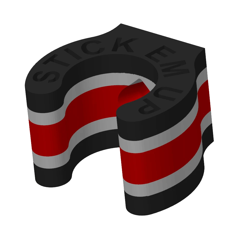 Stick Em Up Golf Club Holder/Mount - Black White Red