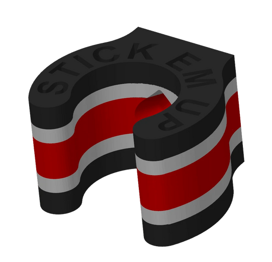 Stick Em Up Golf Club Holder/Mount - Black White Red