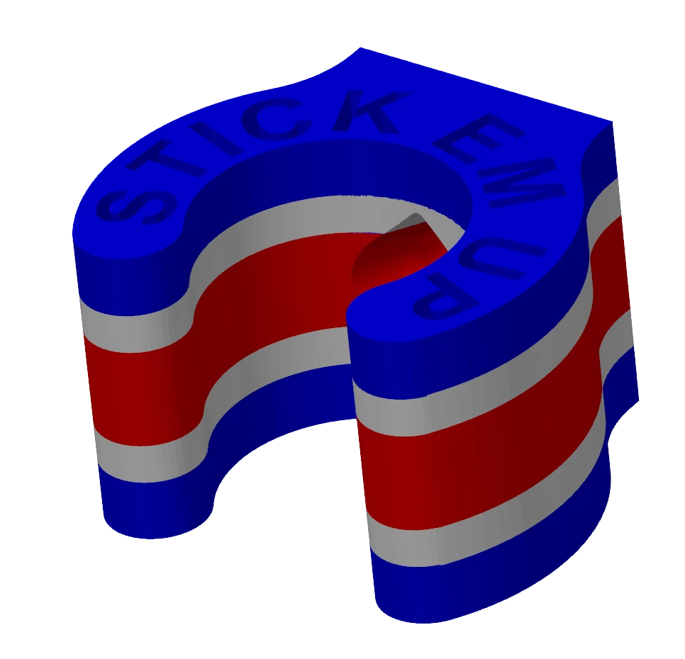 Stick Em Up Golf Club Holder/Mount - Blue White Red