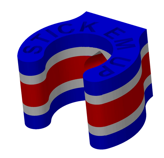 Stick Em Up Golf Club Holder/Mount - Blue White Red