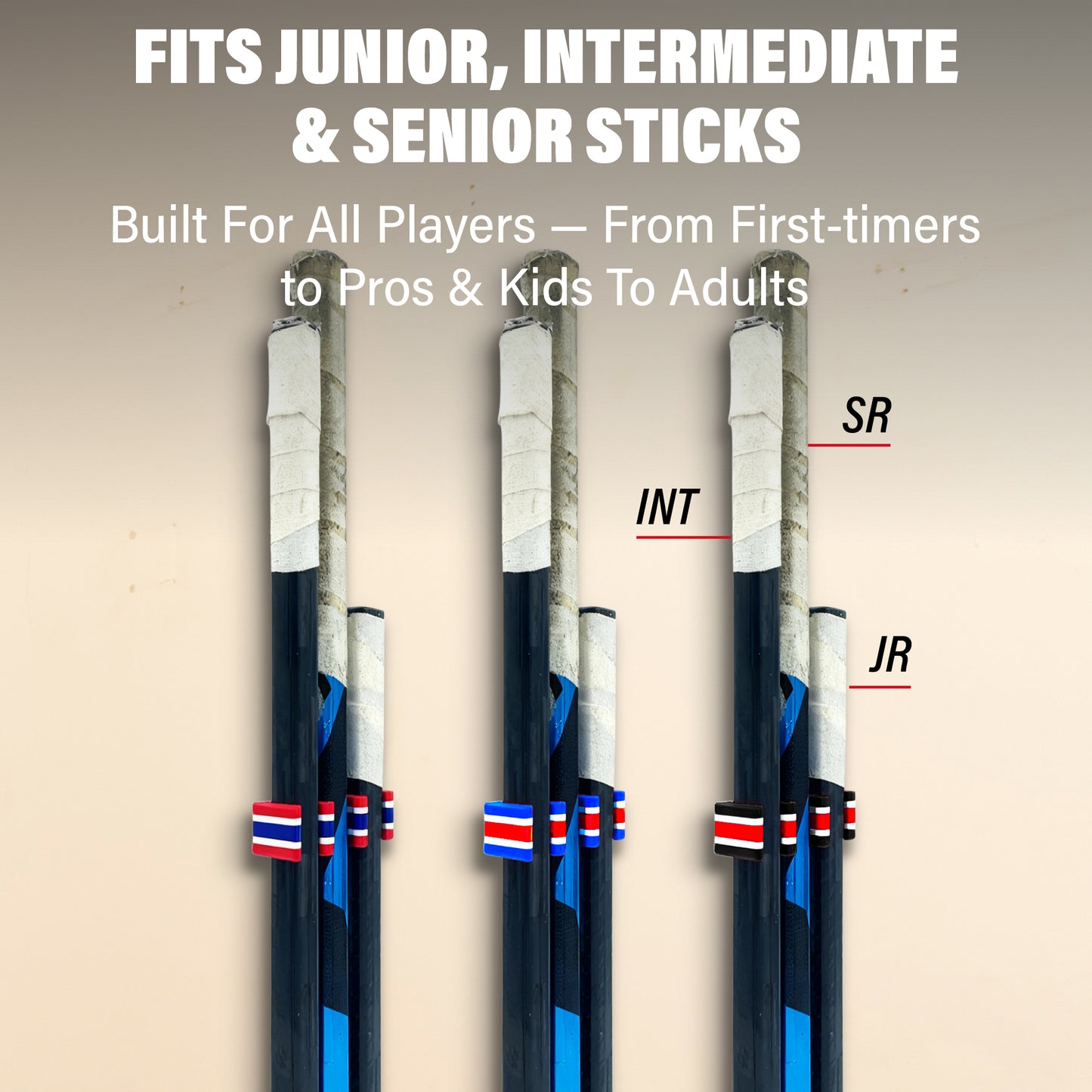 Police Stick Em Up™ Hockey Stick Display Mount – Black & Blue – 2-Piece System