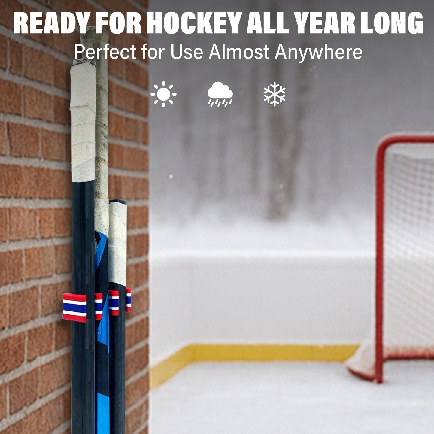 Police Stick Em Up™ Hockey Stick Display Mount – Black & Blue – 2-Piece System