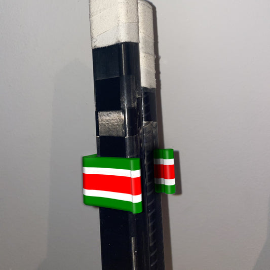 Stick Em Up™ Hockey Stick Clip - Portable - Tri-Color - INT/SR Compatible - Holiday Edition