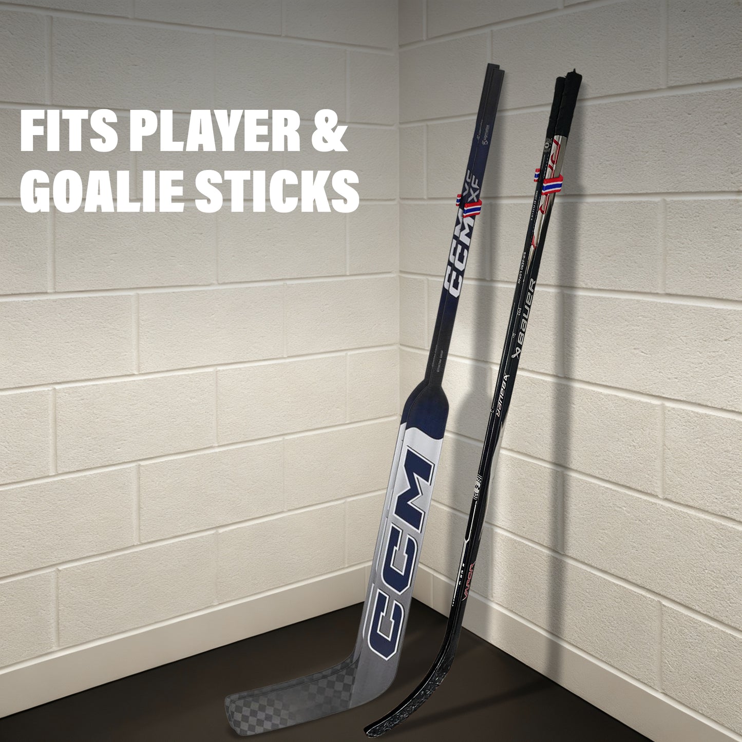 Police Edition Stick Em Up™ Hockey Stick Clip - Portable - Tri-Color - INT/SR Compatible