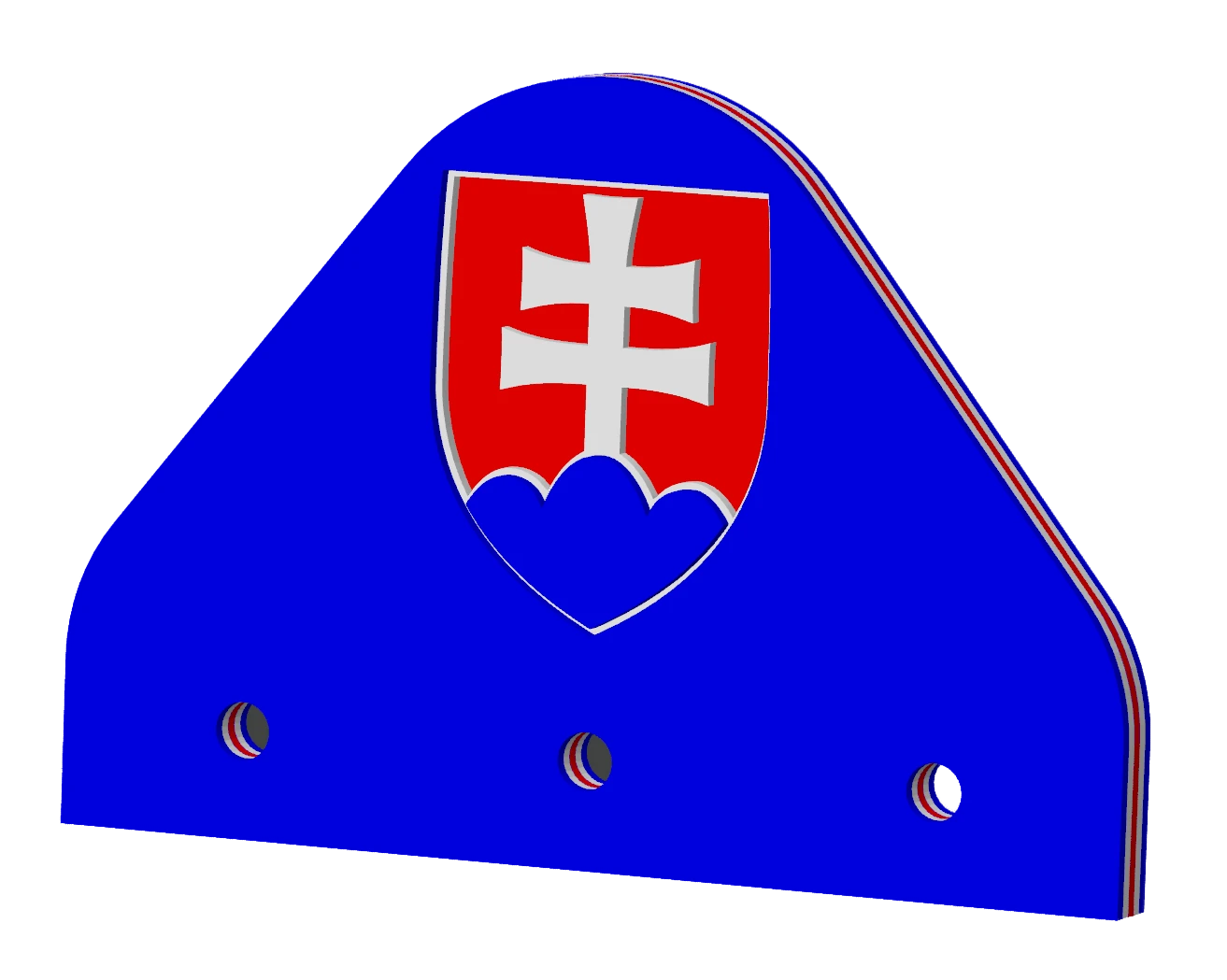Stick Em Up Backing - Slovakia - Blue White Red - Isometric View