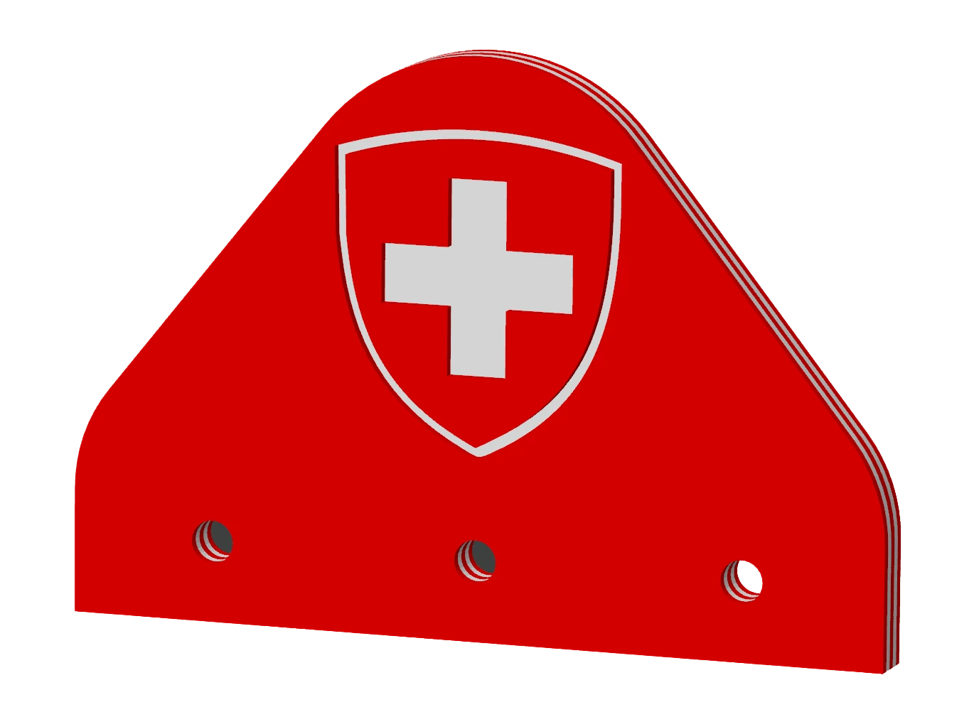 Stick Em Up Backing - Switzerland - Red White Red - Isometric View