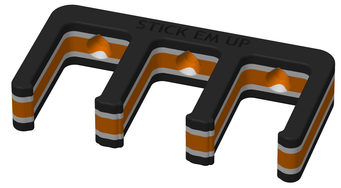 Stick Em Up - Wall Mounted Hockey Stick Rack - Black White Orange