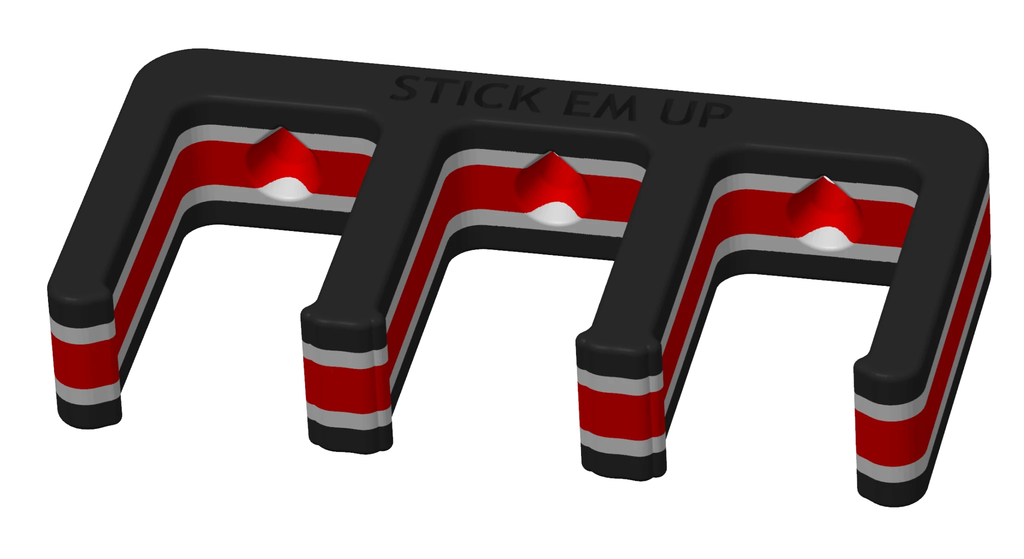 Stick Em Up - Wall Mounted Hockey Stick Rack - Black White Red