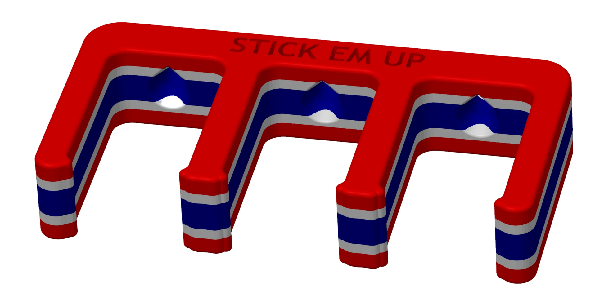 Stick Em Up - Wall Mounted Hockey Stick Rack - Red White Blue
