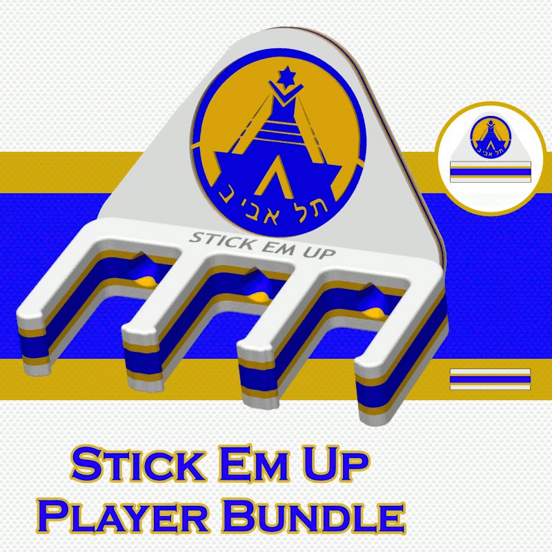 Tel Aviv Hockey Club Stick Em Up GIF - Player Bundle  - White Gold Blue