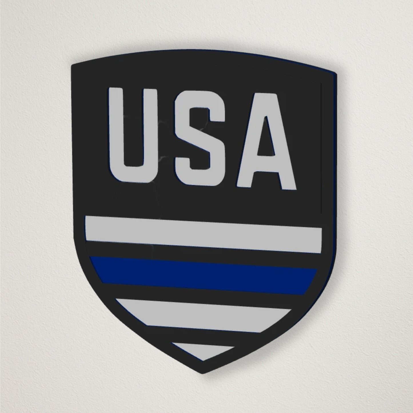 Police Stick Em Up™ Hockey Stick Display Mount – Black & Blue – 2-Piece System